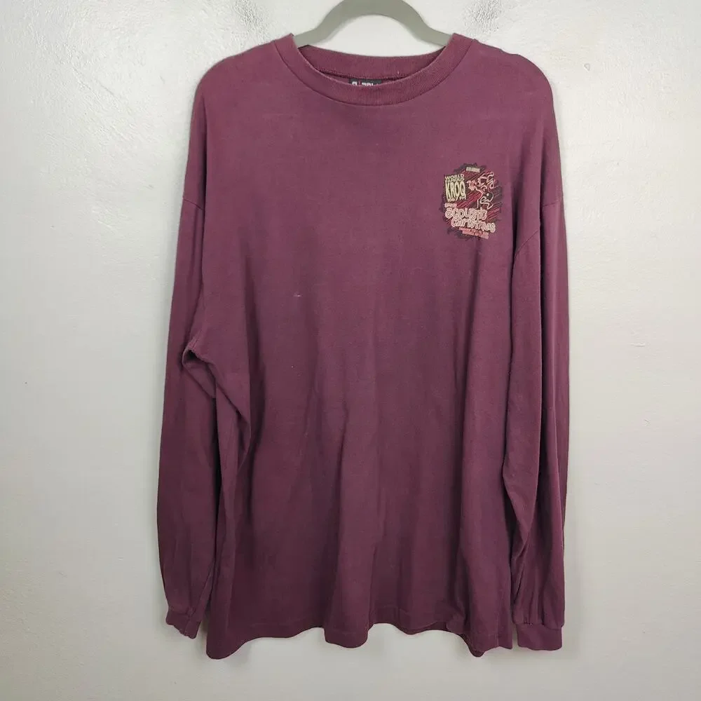 Vintage 1995 KROQ Almost Acoustic Christmas T-Shirt Men Large Burgundy Radiohead